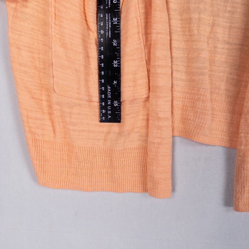 Torrid Cardigan 4X Orange Peach Open Front Longline Slub Knit Pocket Sweater - Picture 5 of 8
